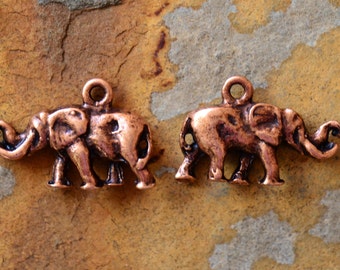 1 Antique Copper Elephant Charm -  Nunn Designs