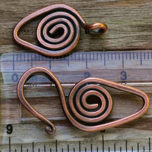 Handmade Spiral Antique Copper Clasp 14 gauge Artisan Forged Antique Copper Clasp image 2