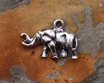 1 Antique Silver Elephant Charm -  Nunn Designs