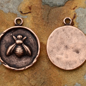 Antique Copper Bee Charm 24x20mm Nunn Designs Pick from Drop Down Menu image 1