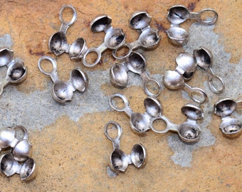 Antique Silver Ball Chain Crimp Connectors - Nunn Designs Pick Your Own Bulk Price
