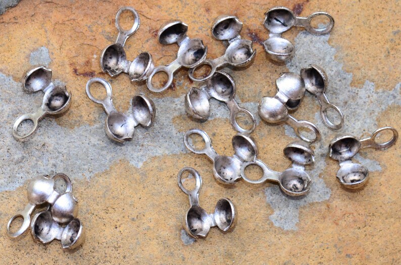 Antique Silver Ball Chain Crimp Connectors Nunn Designs Pick Etsy