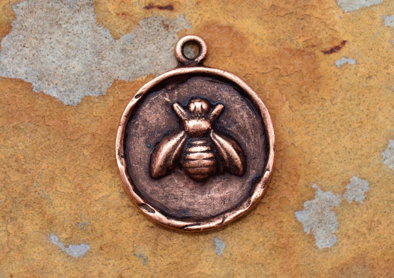 Antique Copper Bee Charm 24x20mm Nunn Designs Pick from Drop Down Menu image 2