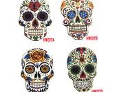Vintage Sugar Skull Charms, Laser Cut Wood Skull Pendants