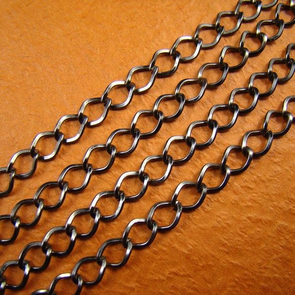 10 Feet Antique Gunmetal Twisted Link Chains LN254