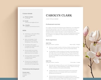 BESTSELLER 2-column resume. ATS-friendly Word template, Pages template, and Google Doc template. Matching Cover Letter & Reference list. CV.
