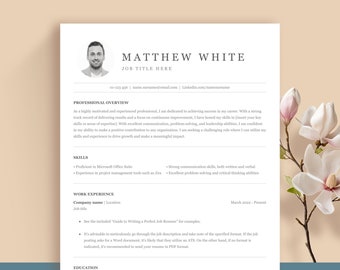 Minimalist resume bundle: Clean Professional Word template, Mac Pages template, and Google Doc template designs. Simple and sleek work CV