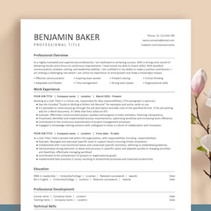 1-Column MODERN ATS-Friendly Resume Template. Editable Bundle. Cover Letter. Easy to Edit. Word, GoogleDoc & Mac Pages. 1 page and 2 page CV