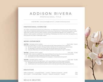 2025 ATS-Friendly 1-Column Resume Template. Easily Editable with Cover Letter and References. US letter & A4. Word, Google Doc and Mac Pages