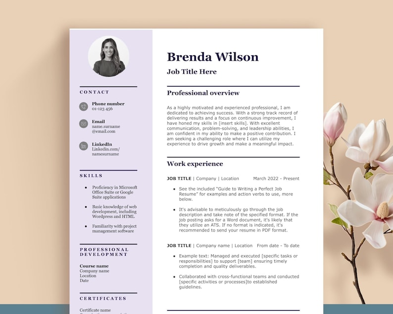 COLOURFUL Clean Resume Template Bundle in Word Mac Pages and Google
