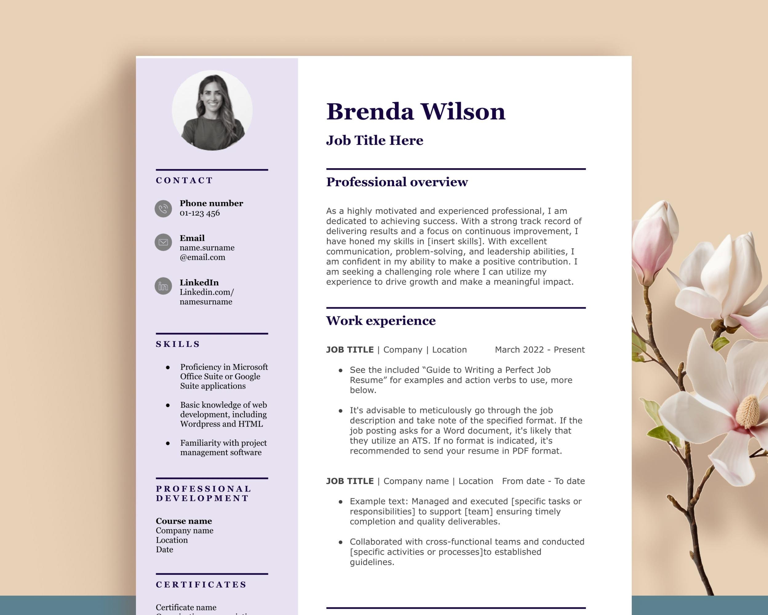 COLOURFUL Clean Resume Template Bundle in Word, Mac Pages, and Google ...