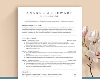 Basis ATS-vriendelijke cv-sjablonen. Professionele cv-bundel met 1 en 2 pagina's: Word, Google en Pages. Directe download, eenvoudig te bewerken. Amerikaanse letter A4