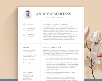 STYLISH Easy to edit 2-column resume with photo. Stand out with this Word template, Mac Pages template, and Google Doc template. Stand out!