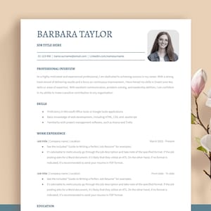 Contemporary resume bundle: 1-column templates compatible with Word, Mac Pages, and Google Docs. Resume Writing Guide, Font & Icons included