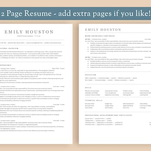 CLEAN MINIMALIST Resume Template - Google Docs, Word, Pages - Executive cv Bundle with Cover Letter and Icons Included. US letter & A4 image 4