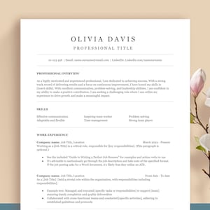 Nueva plantilla de currículum ELEGANTE compatible con ATS - Paquete de 1 y 2 páginas con carta de presentación - Descarga instantánea. Fácil de editar. Tamaño carta estadounidense y A4