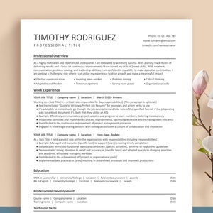 Plantillas de CV básicas compatibles con ATS. Paquete de CV profesional de 1 y 2 páginas. Descarga instantánea. Edición fácil. Carta estadounidense. A4. Word, Google y páginas