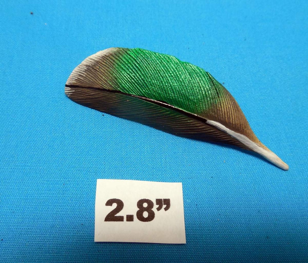 Duck Speculum Feather Pin Woodcarvings. Choice, Green Winged Teal