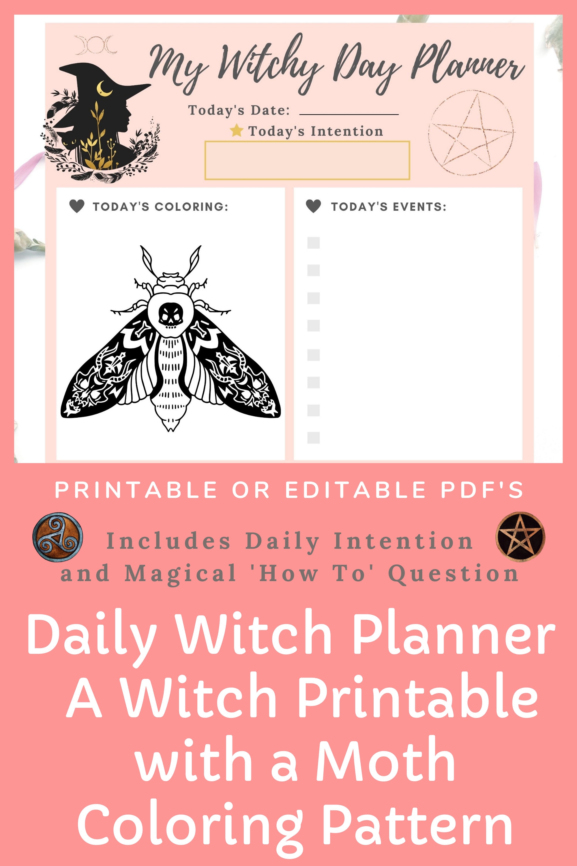 Daily Witch Planner Printable &amp; Editable Digital Planner | Etsy