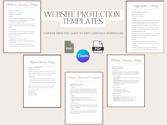 Website Legal Templates Bundle: Privacy Policy, Terms & Conditions (Instant Download)