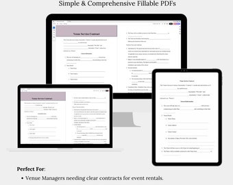Editable Venue Rental Contracts – PDF Service Contract Bundle for Event Planners
