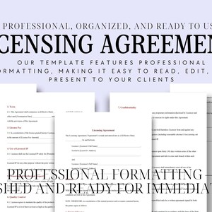 Editable Licensing Agreement Contract | Business Contract Template for ...