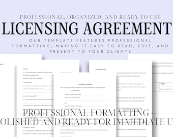 編集可能なライセンス契約書 | 知的財産に関するビジネス契約書テンプレート