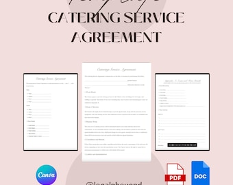 Catering Service Contract Template | Editable, Printable, Instant Download