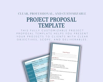 Bearbeitbare Projektvorschlagsvorlage | Anpassbarer Geschäftsvorschlag für Kunden | Sofort Download