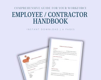 Editable Employee Contractor Handbook | Comprehensive Workplace Policies | Instant Download