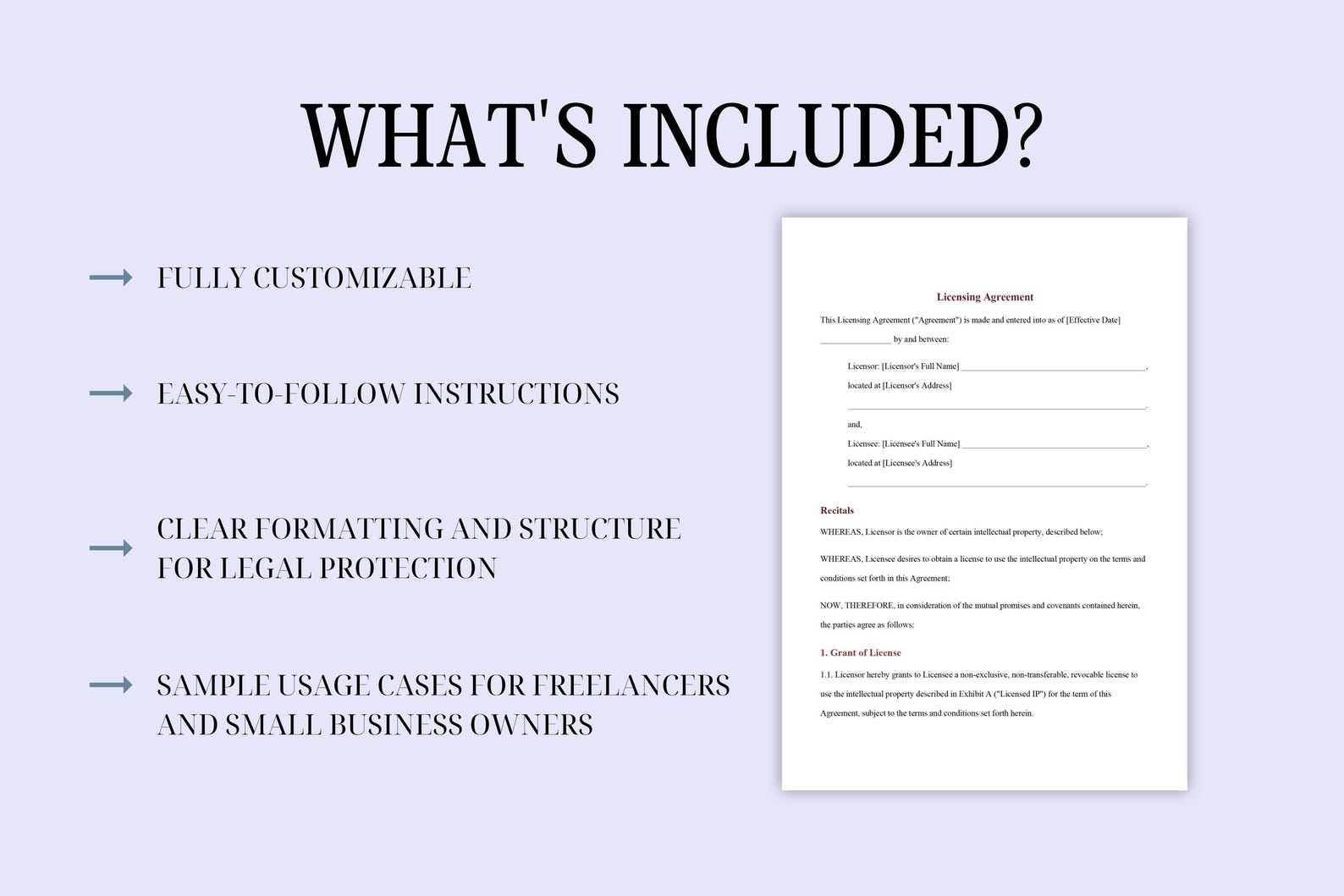 Editable Licensing Agreement Contract | Business Contract Template for ...