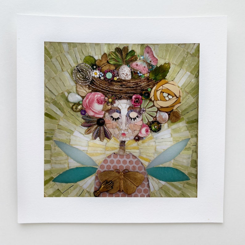 Giclée PRINT of original Mother Nurture Mixed Media Mosaic image 2