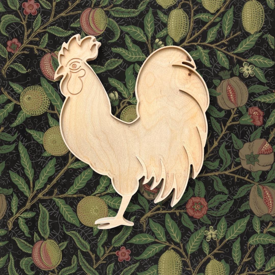 Sharra's Shapes Rooster Mosaic Frame | Wood Substrate, Mosaic Supplies