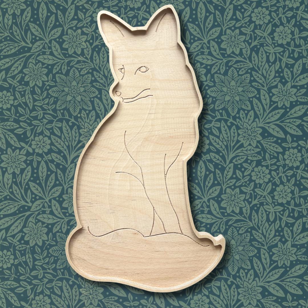 Fox Mosaic Frame Wood Substrate, DIY Mosaics, Mosaic Supplies by Sharra Frank Mosaics