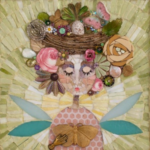 Giclée PRINT of original Mother Nurture Mixed Media Mosaic image 1