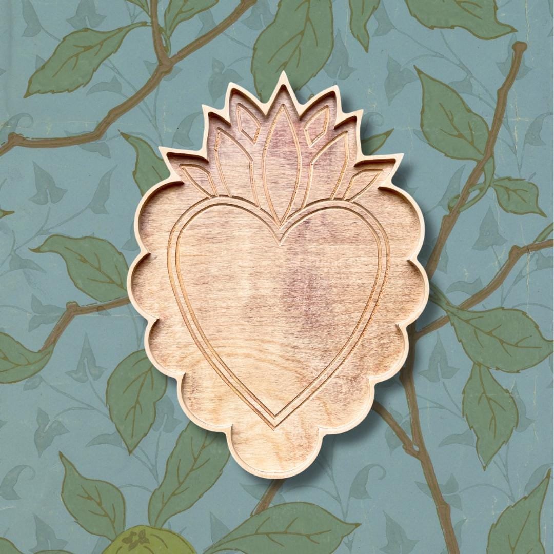 Sacred Heart Mosaic Frame Wood Substrate, DIY Mosaics, Mosaic Supplies by Sharra Frank Mosaics