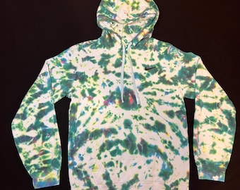 Sudadera Nike tie-dye única: verde, azul y corriente con rojo, rosa y amarillo señal