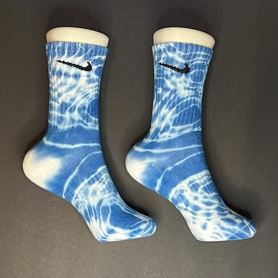 nike tie dye socks blue