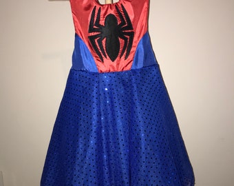 Girls' Spider-Girl Dress: Sequin Tulle Skirt, Superhero Costume