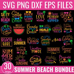 Paquete de verano SVG, Playa Svg, Verano svg, Citas divertidas de playa Svg, Archivos de corte de verano, Citas de verano Svg, Archivos Svg para cricut, Silhouette