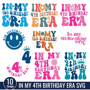 In meinem 4. Geburtstag Era svg, Mädchen 4. Geburtstag svg, Girl Birthday SVG PNG, 4. Geburtstag svg, Vintage 4. Geburtstag svg, 4. Geburtstags-Ära