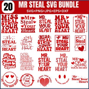 Mr Steal Your Heart SVG, Mr Steal Your Heart SVG, Valentinstag Shirt, Valentines Tag Shirt, Valentines Tag Shirt, Valentines Tag Shirt, Valentines Shirt für Mädchen