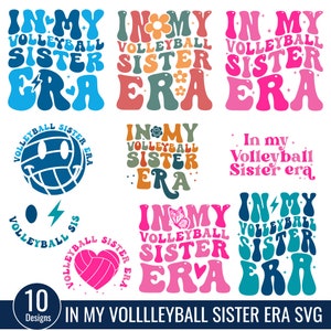 In meinem Schwester-Era-Svg-Bundle, Groovy Letters Basketball Schwester-Shirt-Svg, Beachvolley-Mann-Svg Cricut Sofort-Download