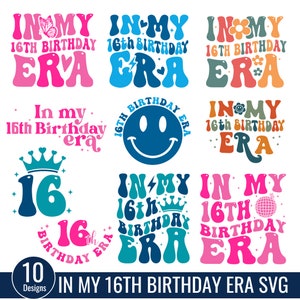 In meinem 16. Geburtstag Era SVG PNG, Birthday Era svg, Mädchen 16. Geburtstag Era, 16. Geburtstag Ära, Swiftie Geburtstag Shirt, Geburtstagskind svg