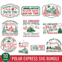 Polar Express SVG Bundle: North Pole, Believe, Ticket Designs (digital ...