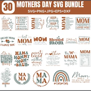 Lot de svg maman mignonne, lot de svg fête des mères, svg de la vie de maman, maman svg, svg maman bénie, maman de garçons svg, svg citations de maman, svg bonne fête des mères