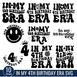 In meinem 4. Geburtstag Era svg, Mädchen 4. Geburtstag svg, Girl Birthday SVG PNG, 4. Geburtstag svg, Vintage 4. Geburtstag svg, 4. Geburtstags-Ära