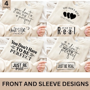 Je hoeft niet perfect te zijn SVG-bundel, Boho Self Love Svg, inspirerende Svg, motiverende mouw Shirt Svg