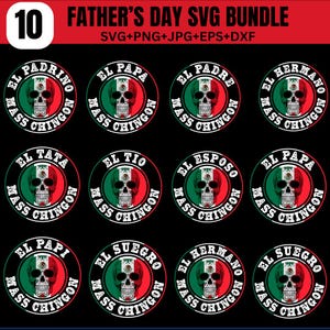 El Papa Mas Chingon PNG bundle, Mexican Flag, Papa Mexicano Funny Spanish Father&#39;s Day Png, Eres Mi Heroe Png, Gift For Dad