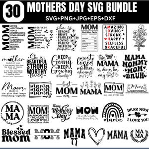 Bundle svg fête des mères, vie de maman svg, maman svg, svg maman bénie, bonne fête des mères svg, svg maman de garçons, maman citations svg